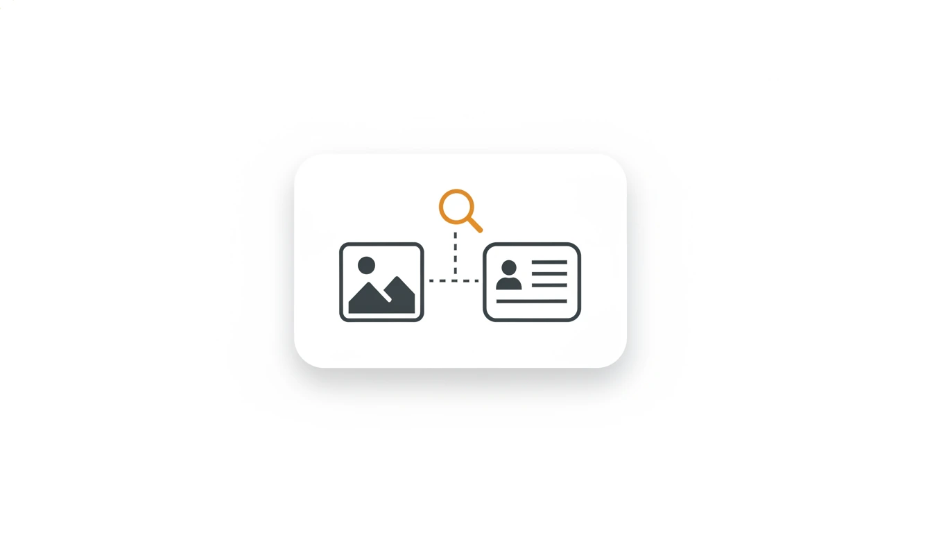 Et forstørrelsesglass kobler et bilde til identitetskort, som viser hvordan politiet sammenligner bilder med passregisteret