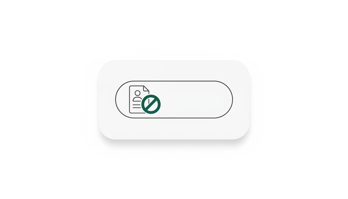 En sperrestrek over et persondokumentikon i et chatfelt viser hvilken type informasjon du aldri bør skrive inn