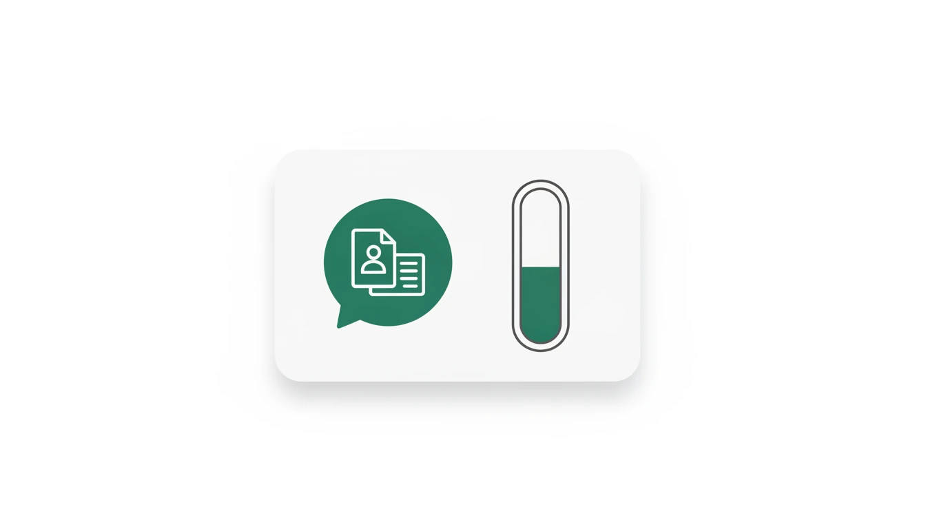 En fyllingsmåler ved siden av en chatboble med et persondokument viser bekymring for personvern i en KI chatbot