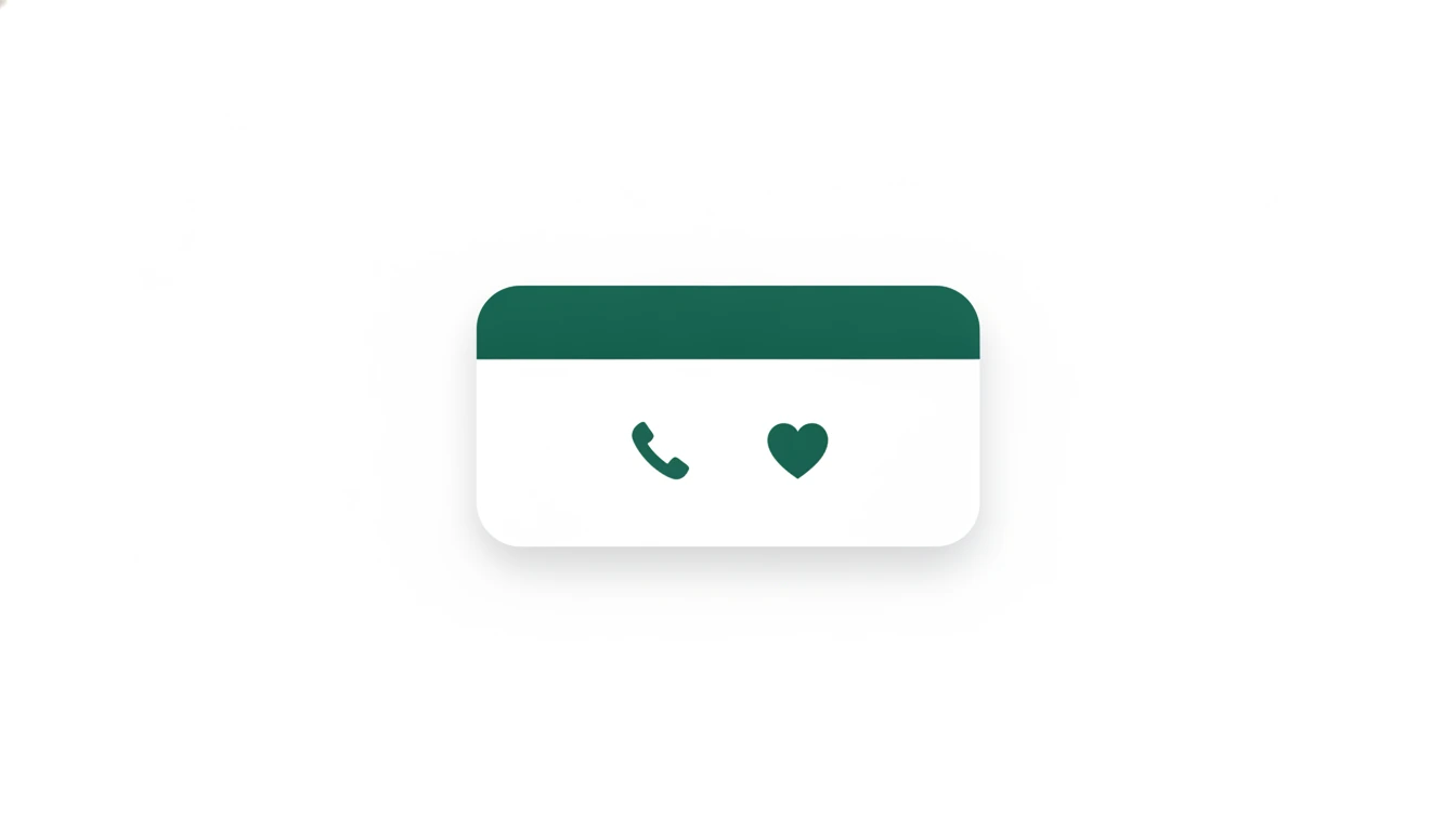 Et ikonkort med et telefon- og hjertesymbol viser at ekte hjelpetelefoner finnes når en KI-chatbot ikke er nok